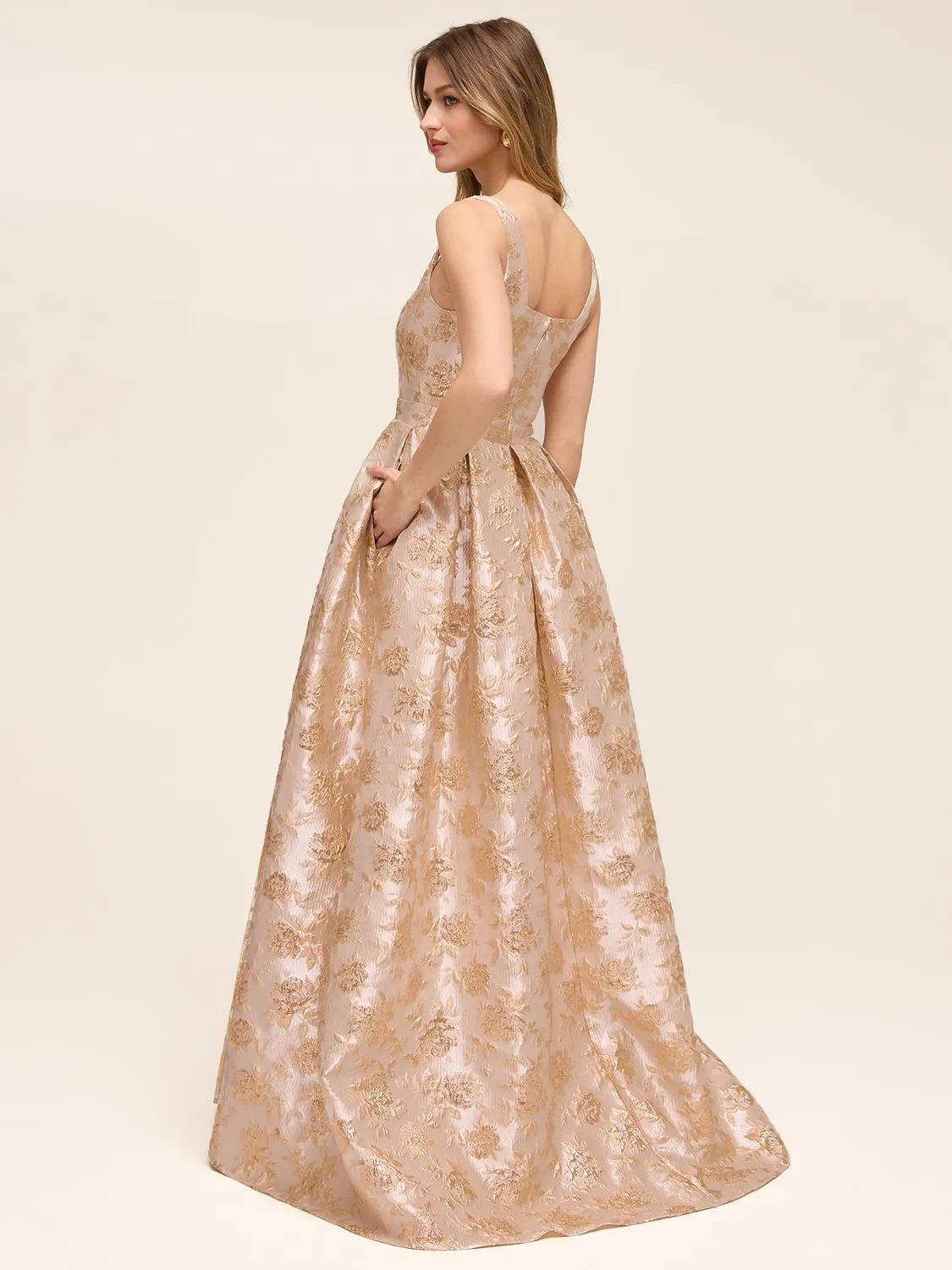 Jacquard Floral Gown sold by Suzy Shier product image thumbnail 2