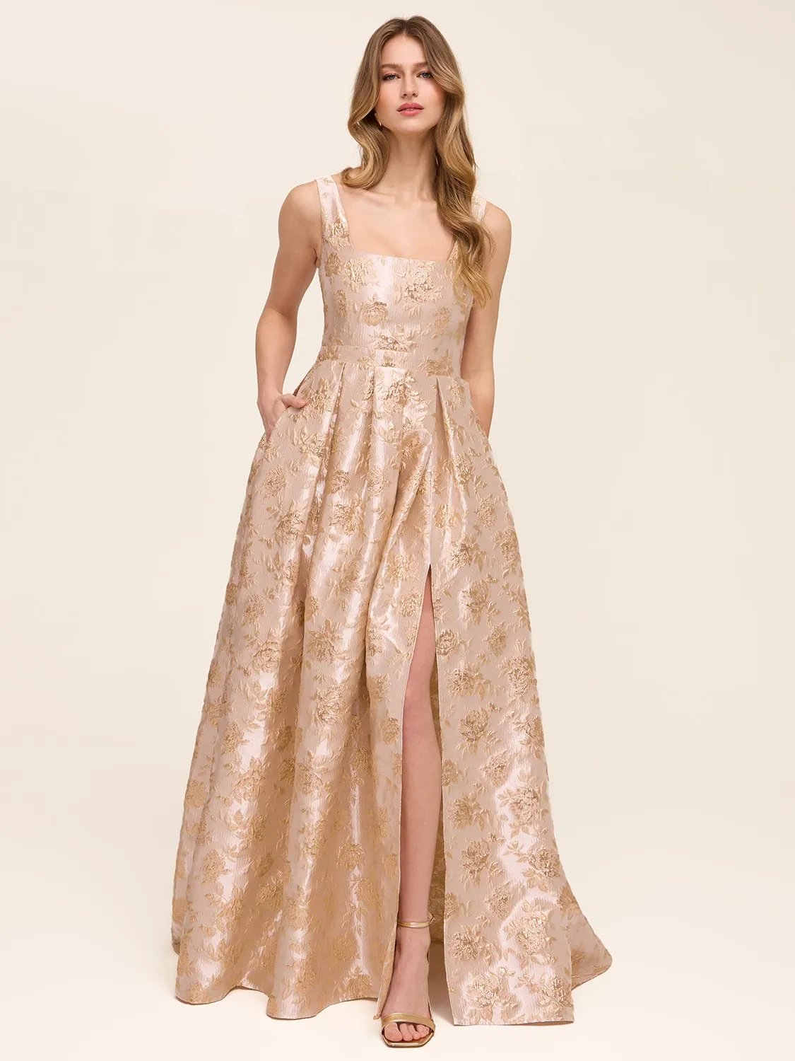 Jacquard Floral Gown sold by Suzy Shier