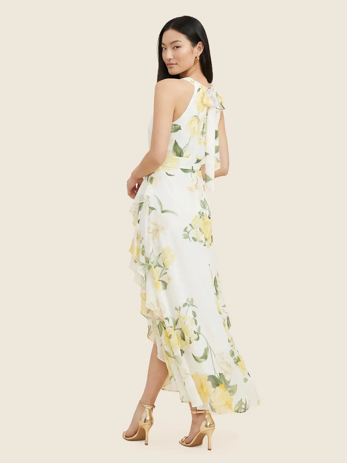 Halter Neck Chiffon Floral Gown sold by Suzy Shier product image thumbnail 2