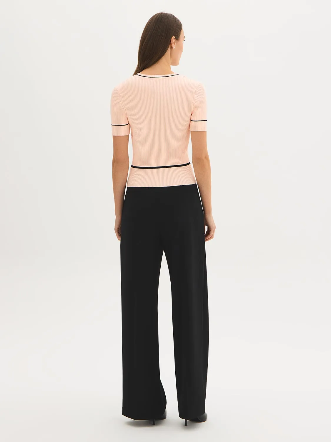 Contrast Piping Short Sleeve Sweater sold by Suzy Shier product image thumbnail 4