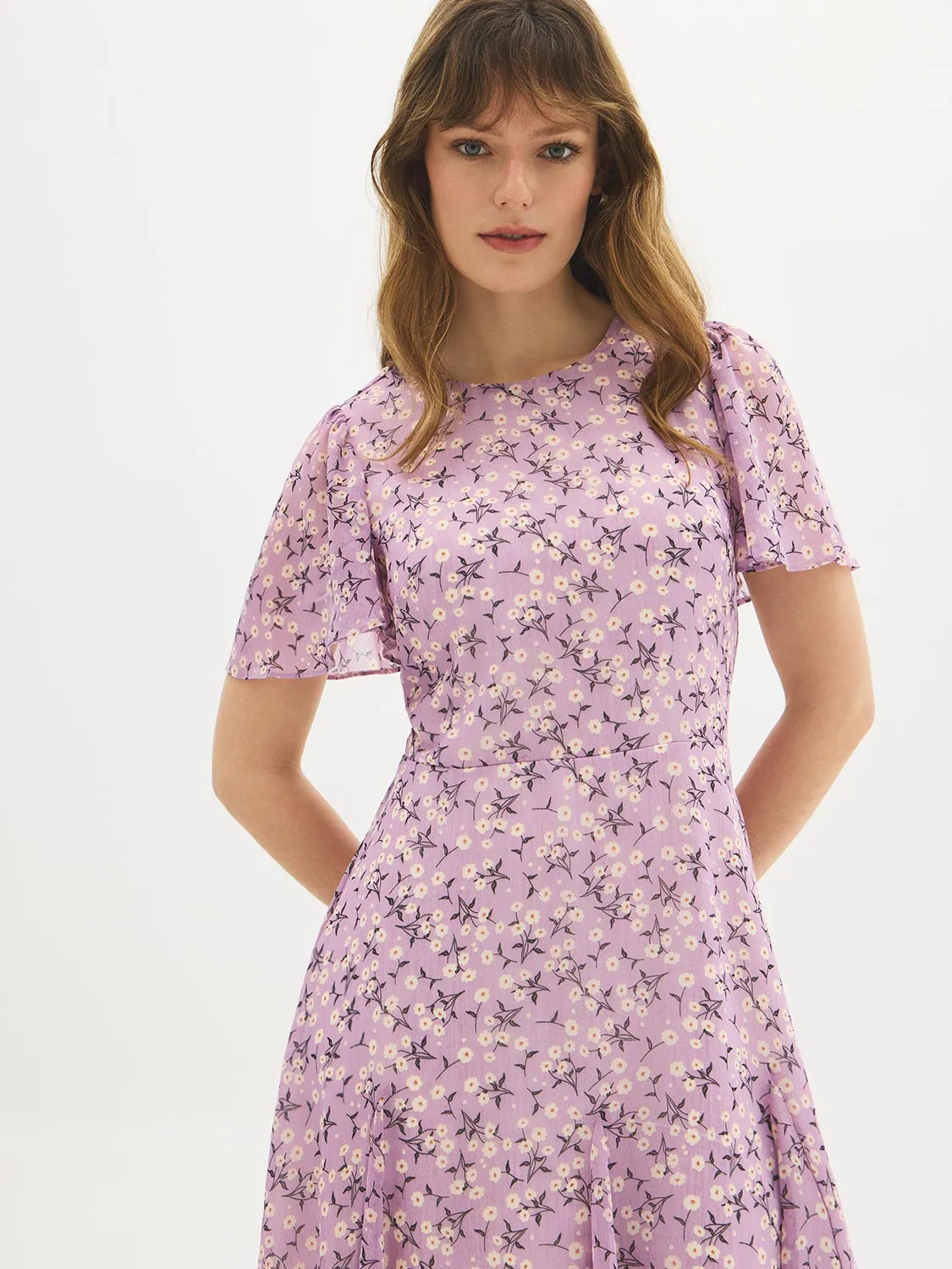 Printed Flutter Sleeve Mini Dress sold by Suzy Shier product image thumbnail 2