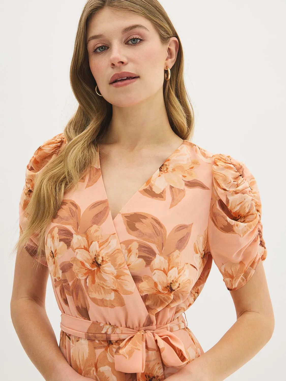 Printed Wrap-Front Midi Dress sold by Suzy Shier product image thumbnail 3