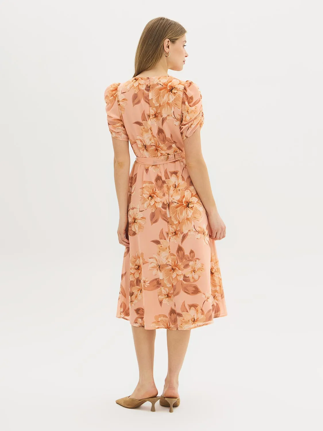 Printed Wrap-Front Midi Dress sold by Suzy Shier product image thumbnail 4
