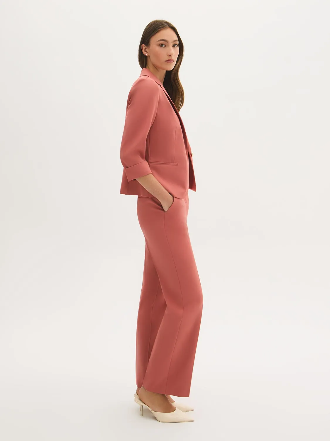 Tailored Straight-Leg Pants sold by Suzy Shier product image thumbnail 3