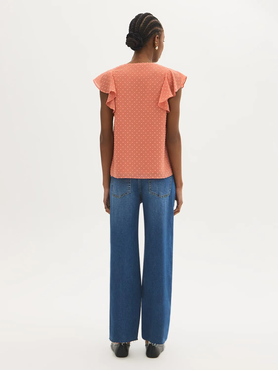 Ruffle Sleeve V-Neck Blouse sold by Suzy Shier product image thumbnail 4