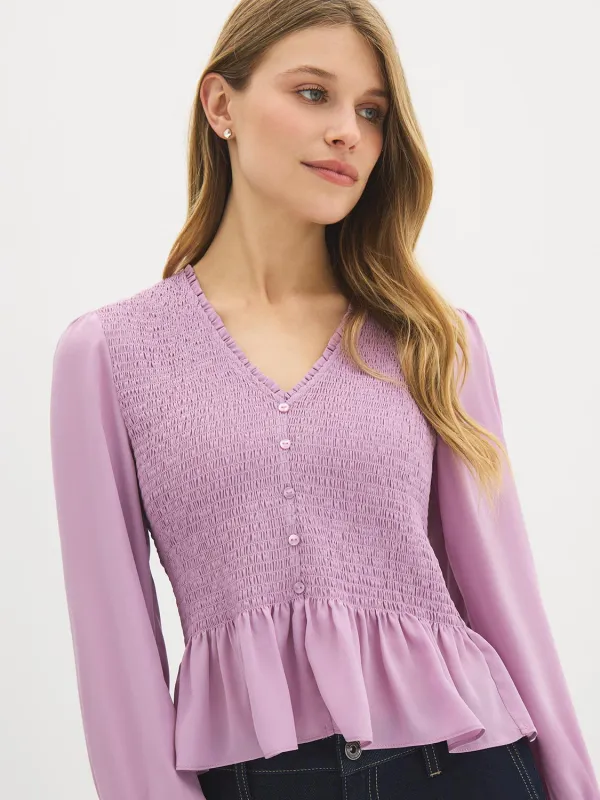 Smocked Chiffon Blouse made by Suzy Shier