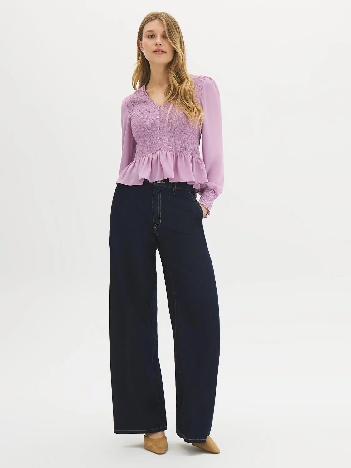 Smocked Chiffon Blouse sold by Suzy Shier product image thumbnail 2