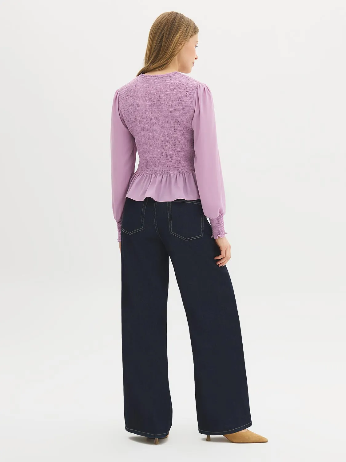 Smocked Chiffon Blouse sold by Suzy Shier product image thumbnail 4