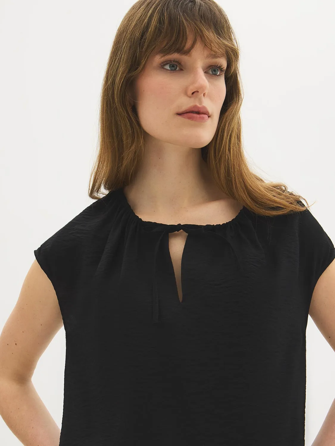 Tie-Front Dolman Sleeve Blouse sold by Suzy Shier product image thumbnail 2