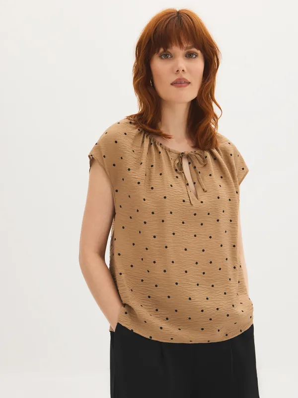 Polka Dot Dolman Sleeve Blouse made by Suzy Shier