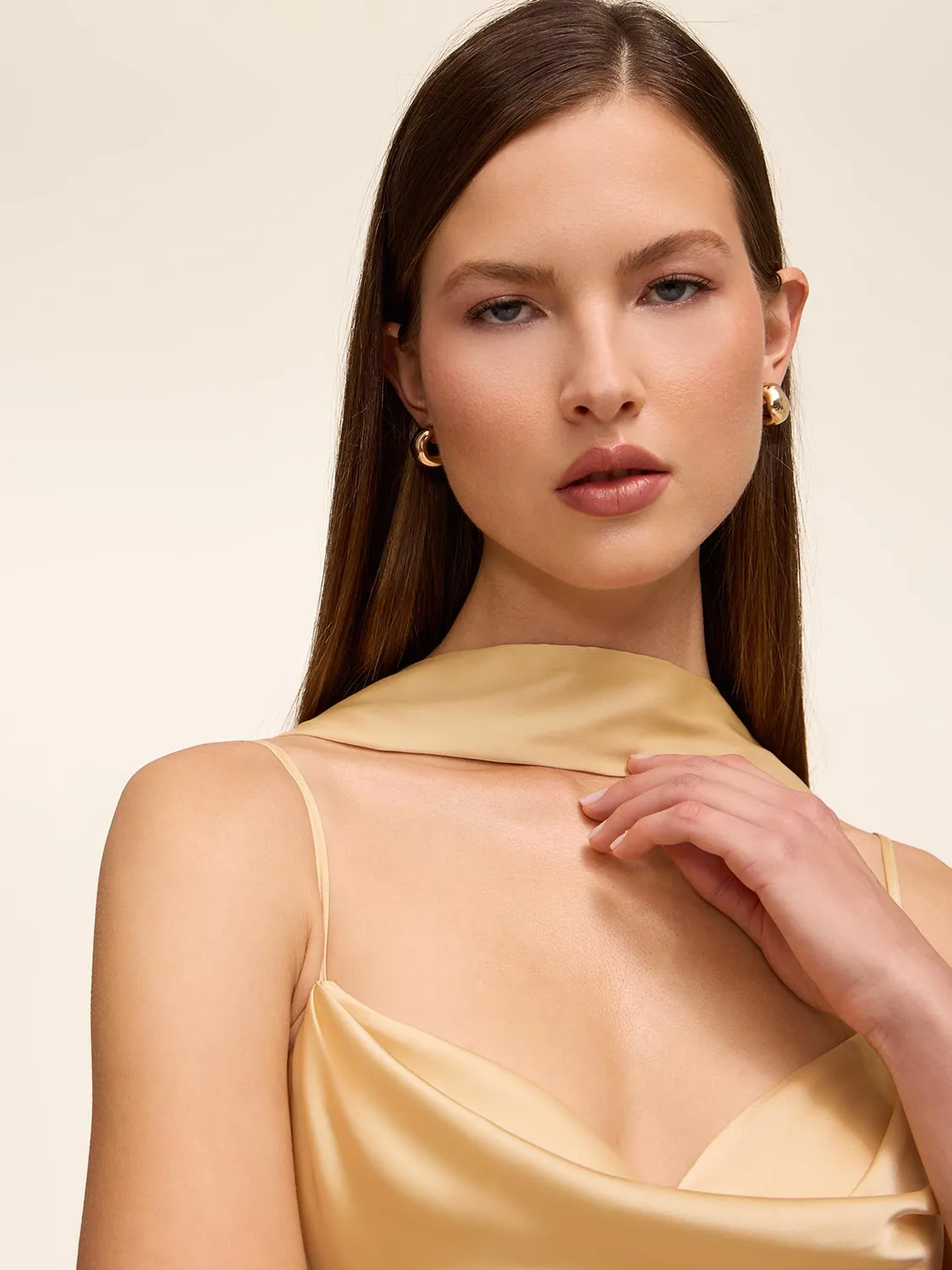 Satin Gown With Scarf sold by Suzy Shier product image thumbnail 3