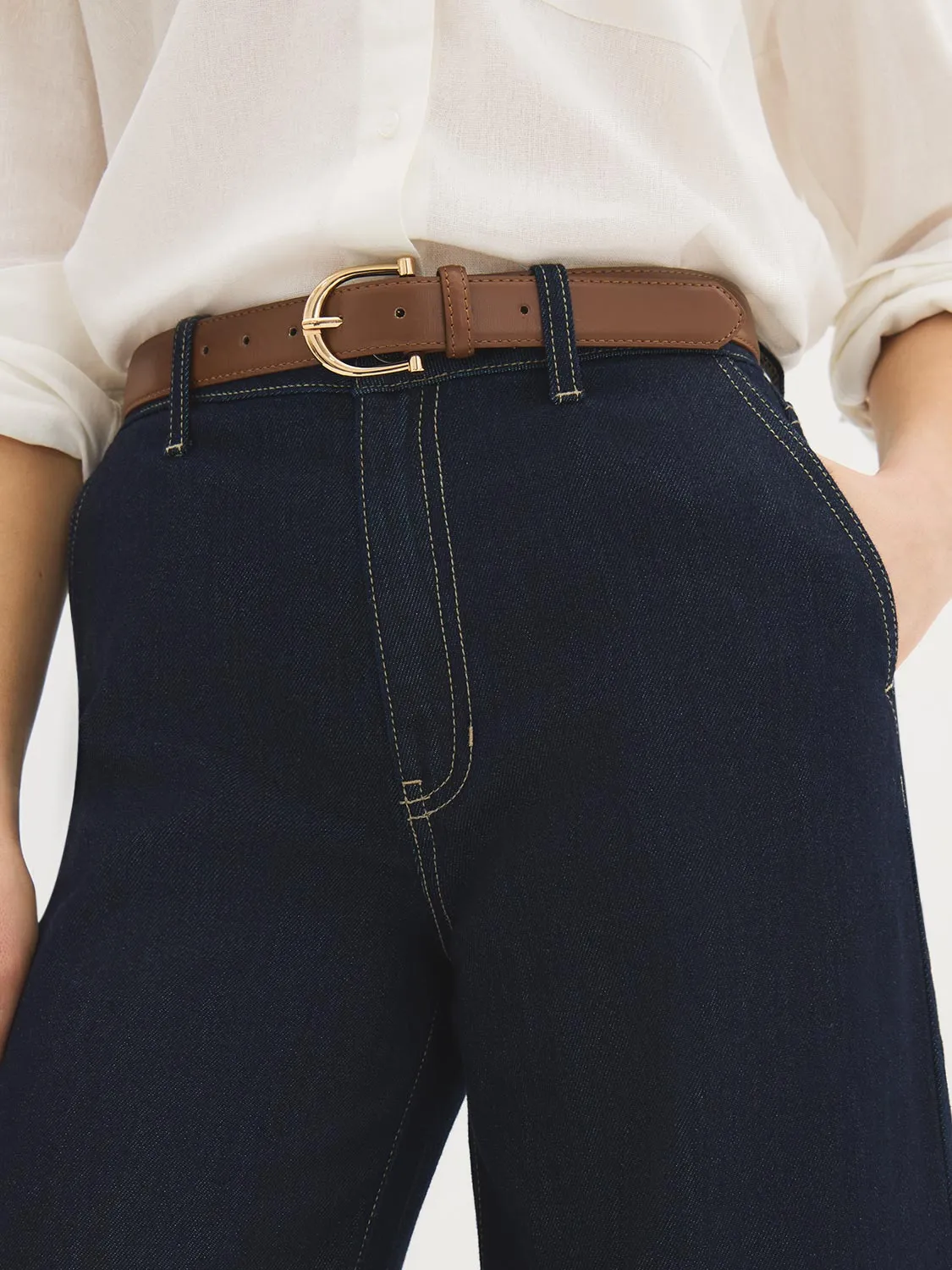 Gold Round Buckle Belt sold by Suzy Shier product image thumbnail 3