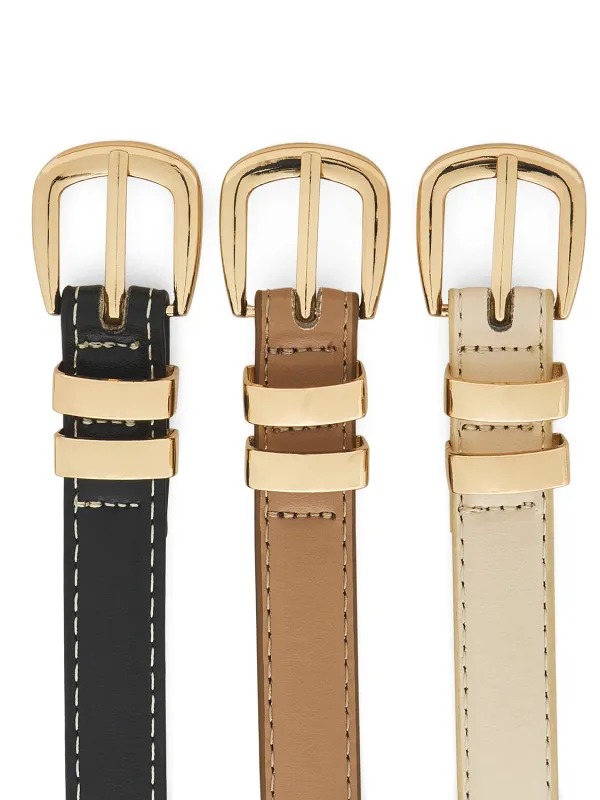 3-Pack Of Faux Leather Belts made by Suzy Shier