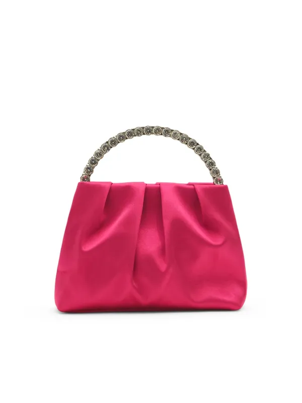 Satin Pouch Bag With Jewelled Handle made by Suzy Shier