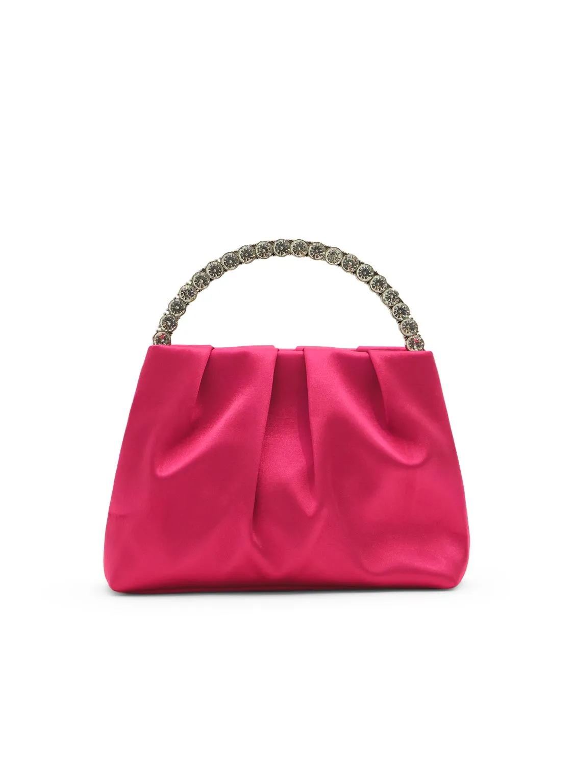 Satin Pouch Bag With Jewelled Handle sold by Suzy Shier