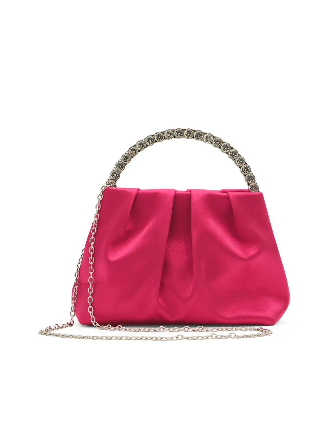 Satin Pouch Bag With Jewelled Handle sold by Suzy Shier product image thumbnail 4