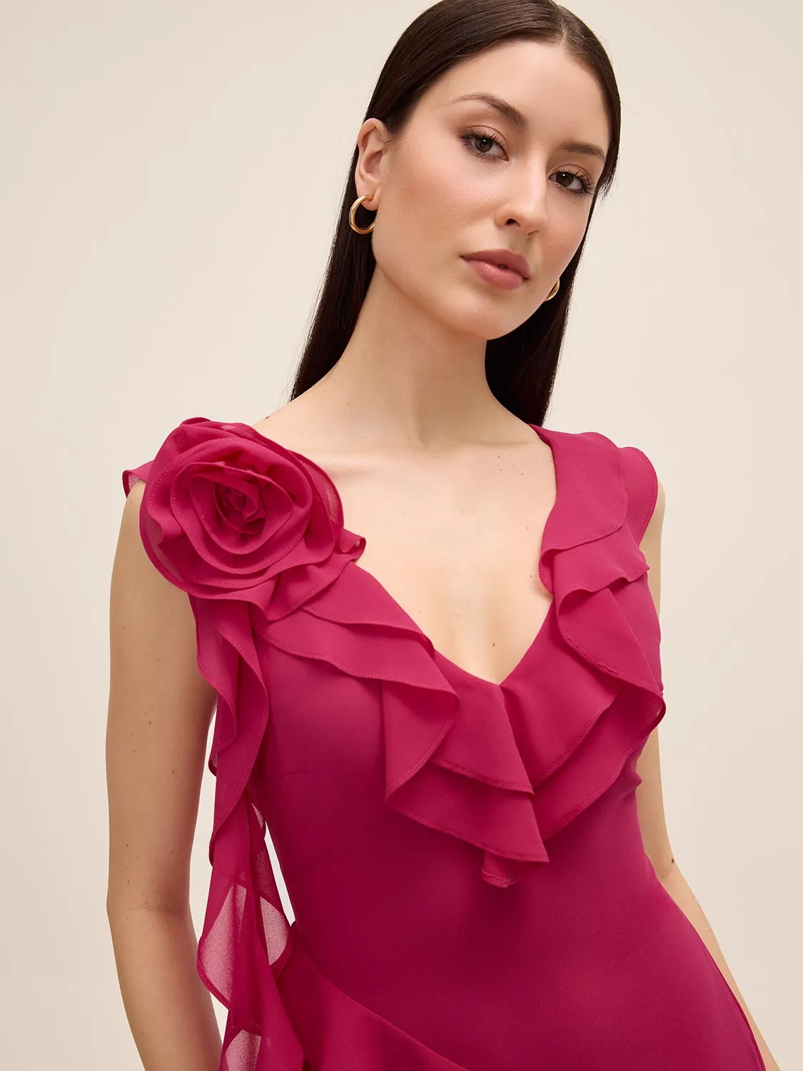 Tiered Chiffon Ruffle Gown sold by Suzy Shier product image thumbnail 3