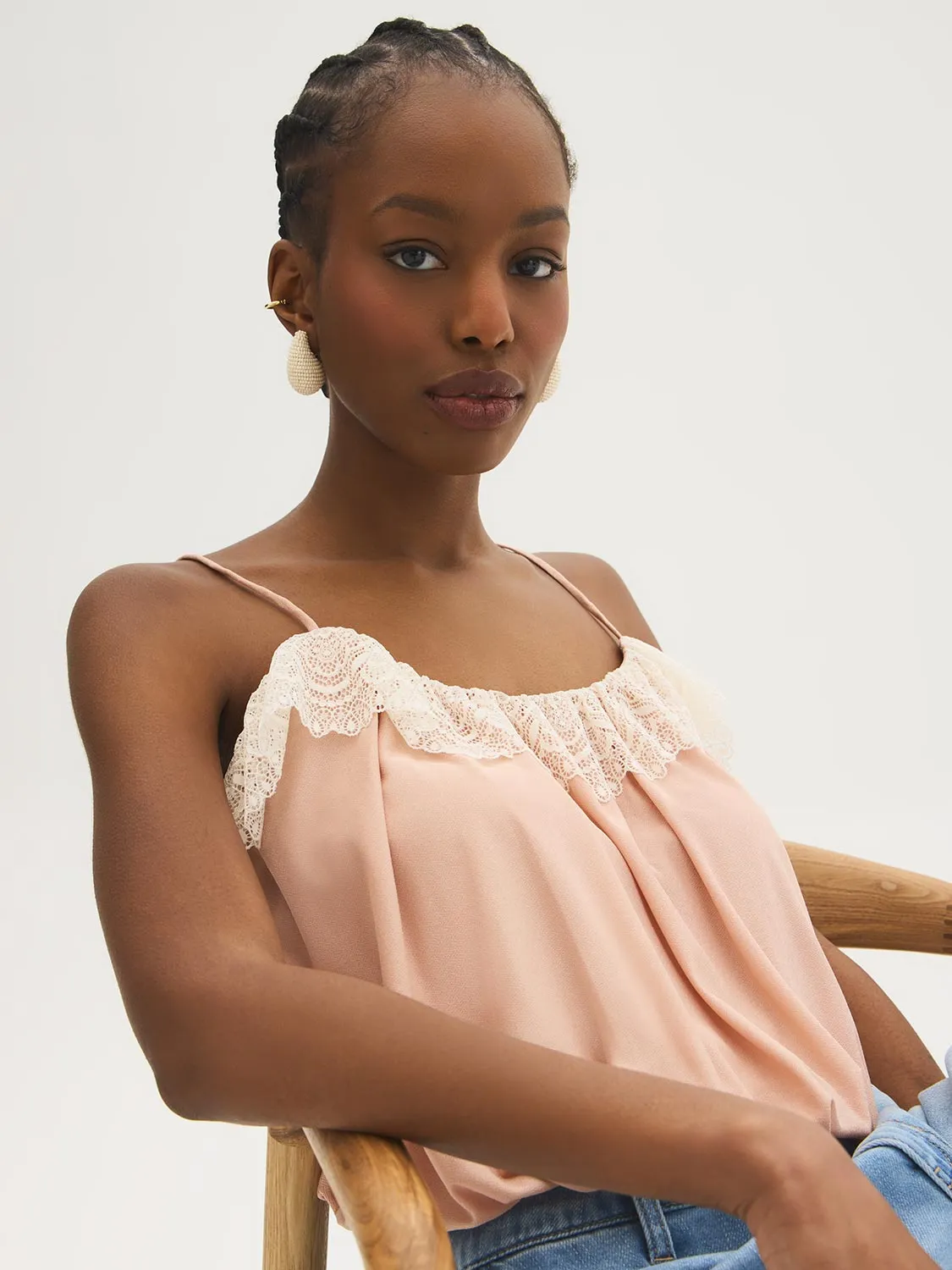 Lace Trim Bubble Hem Cami sold by Suzy Shier product image thumbnail 2