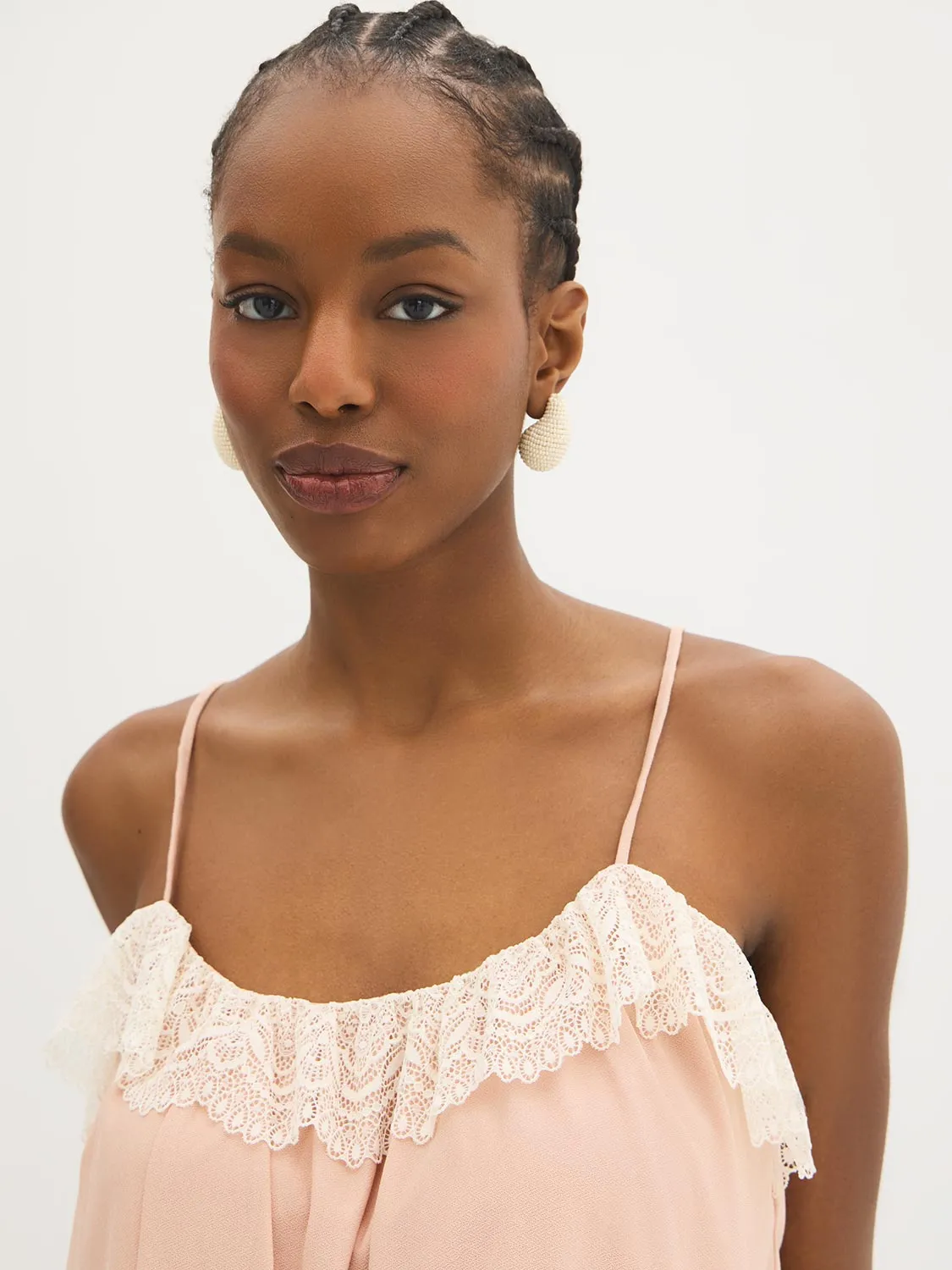 Lace Trim Bubble Hem Cami sold by Suzy Shier product image thumbnail 5