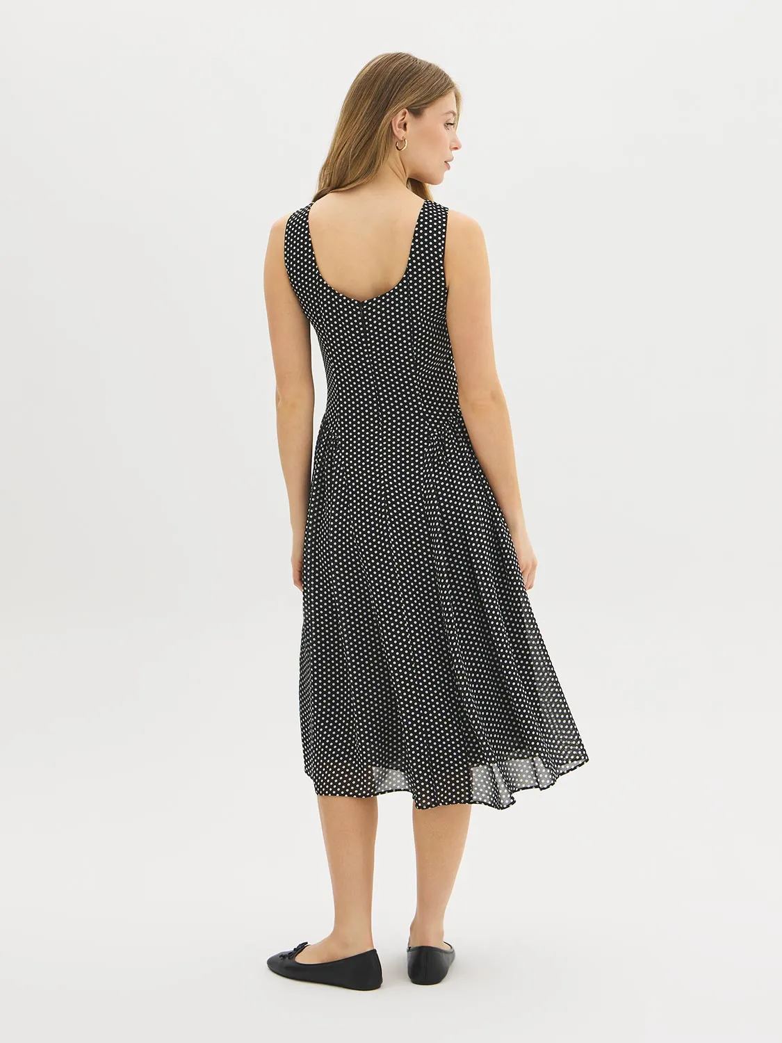 Sleeveless Polka Dot Midi Dress sold by Suzy Shier product image thumbnail 4