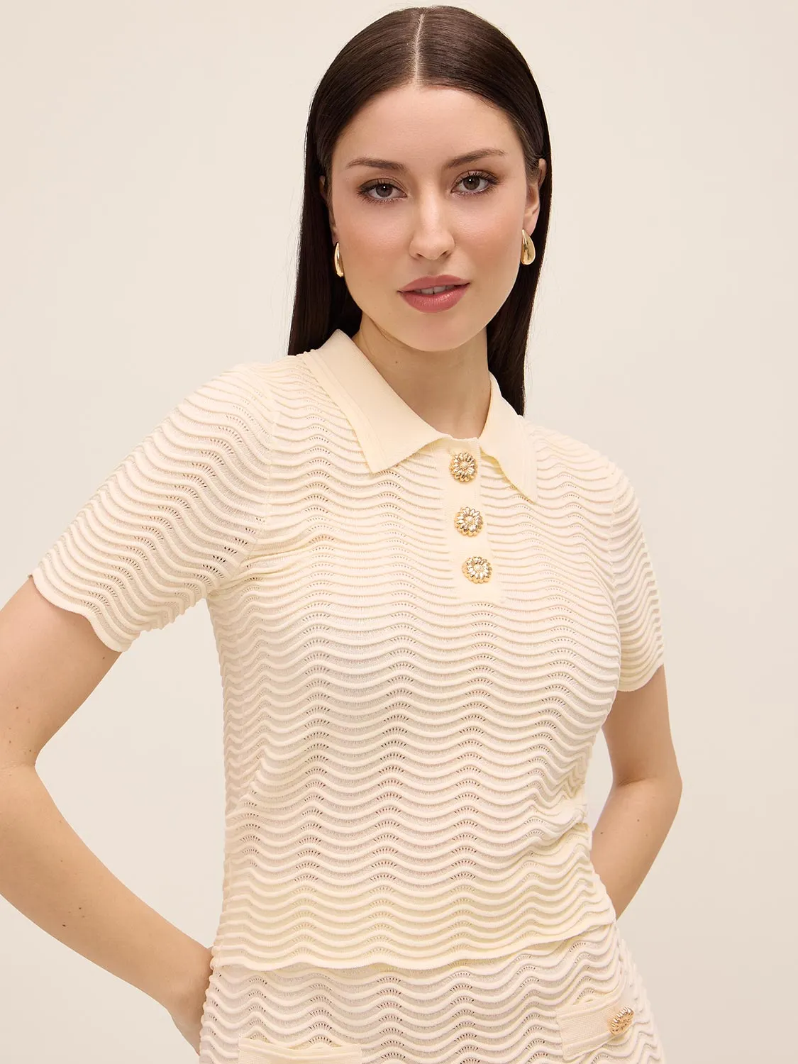 Wavy Ribbed Polo sold by Suzy Shier product image thumbnail 3