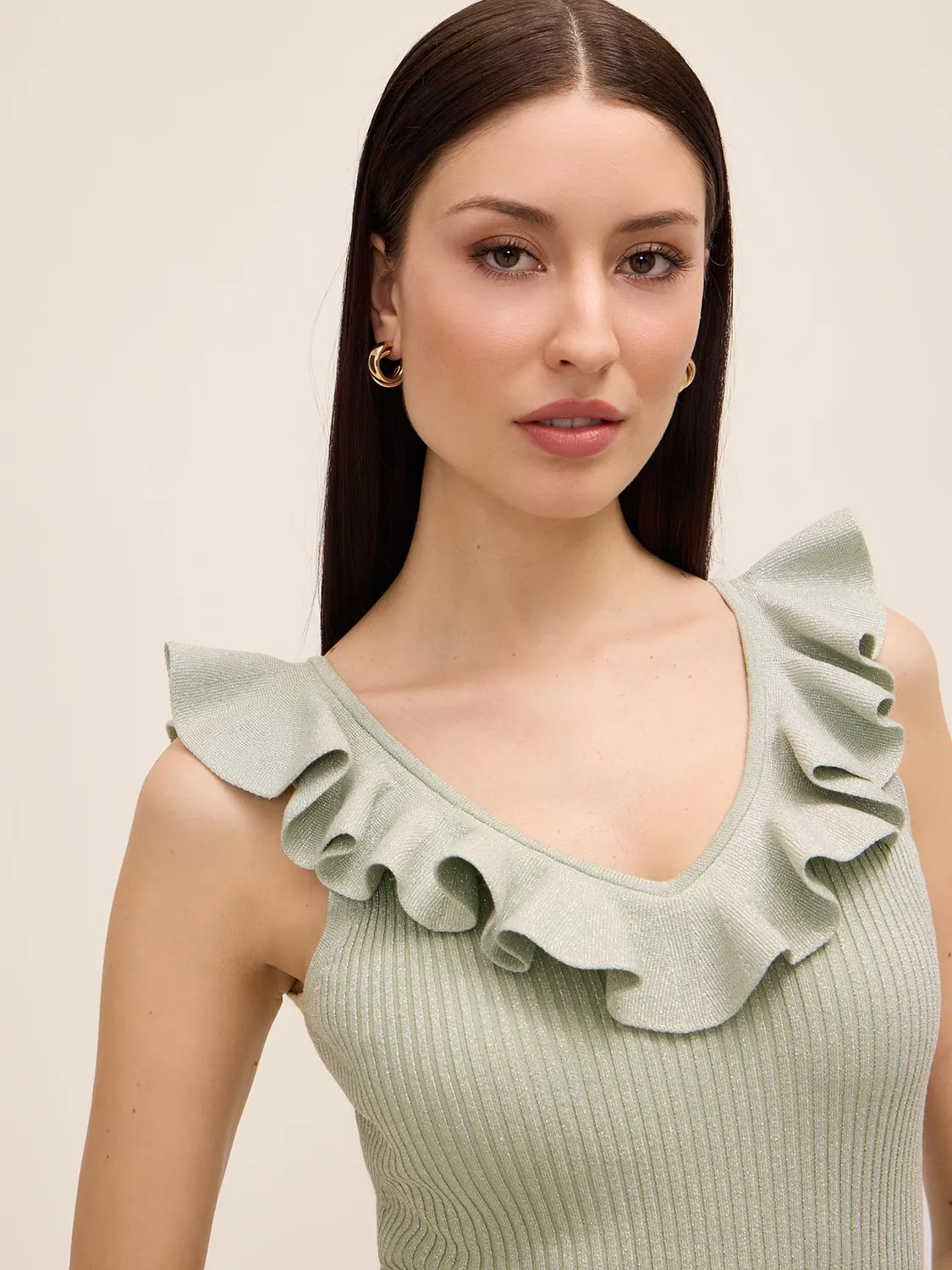 Metallic Ruffle Sweater sold by Suzy Shier product image thumbnail 2