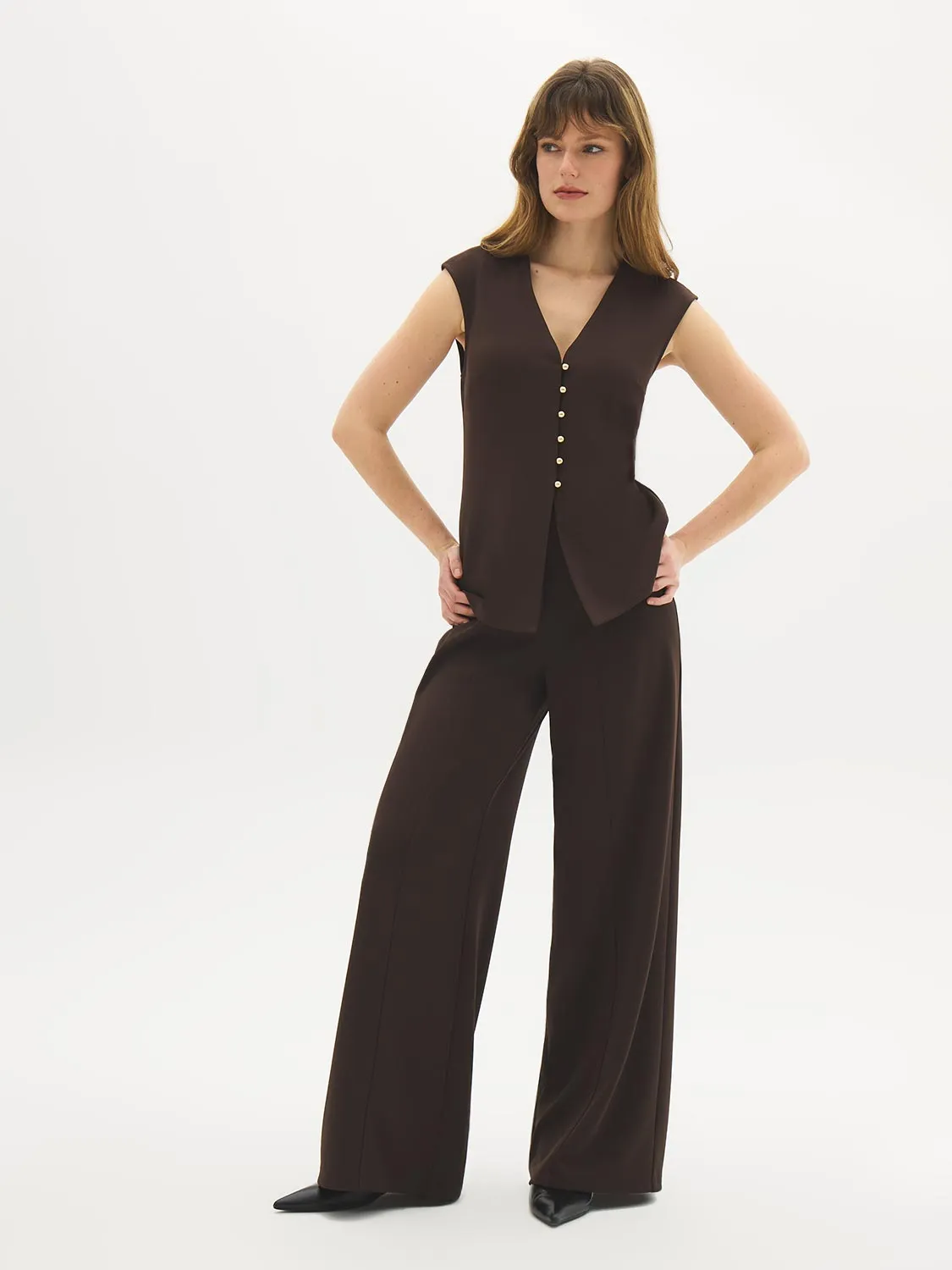 Sleeveless Crepe Vest sold by Suzy Shier product image thumbnail 2