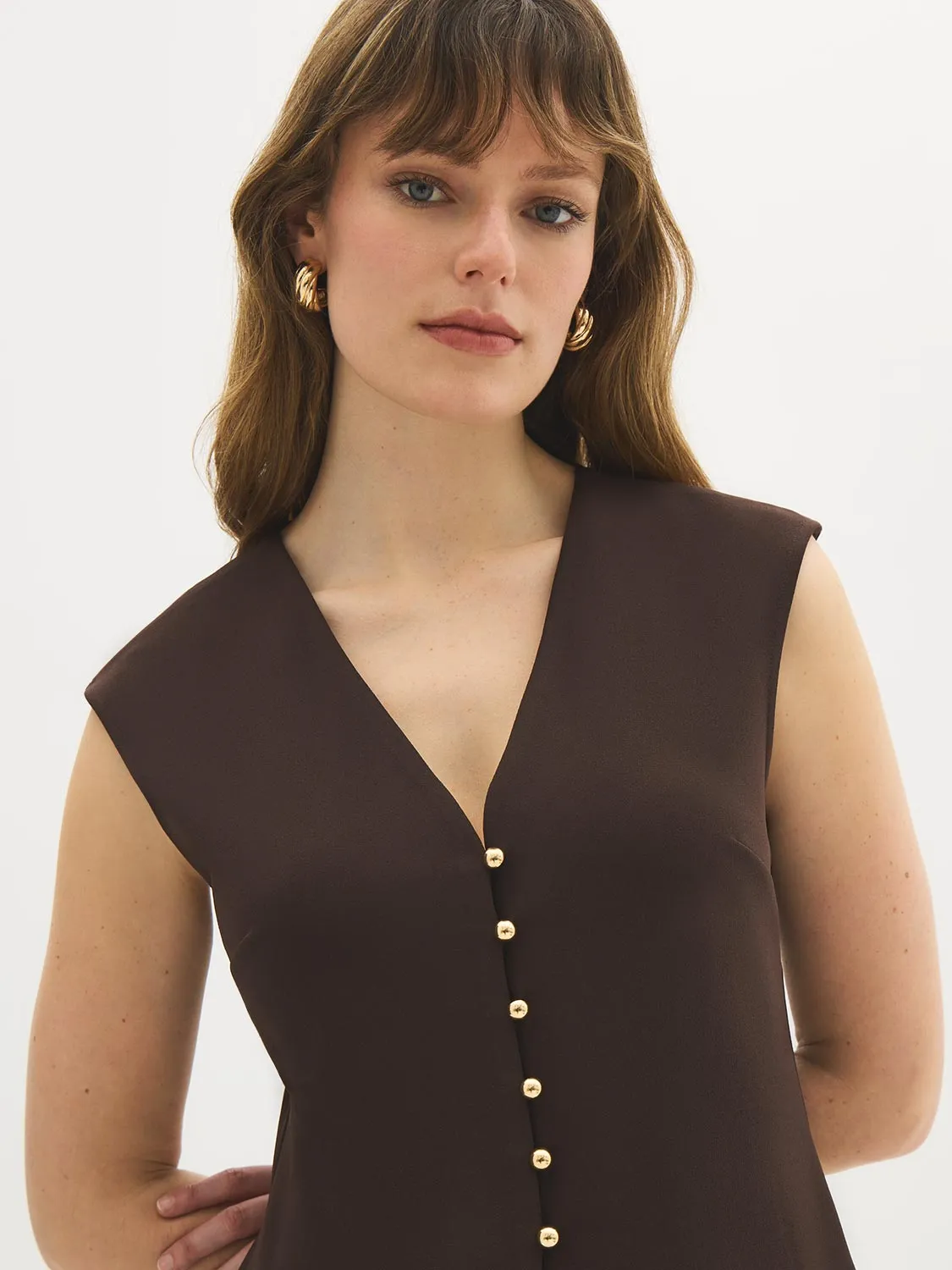 Sleeveless Crepe Vest sold by Suzy Shier product image thumbnail 3