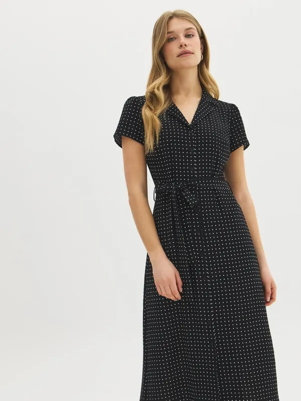 Polka Dot Midi Shirt Dress made by Suzy Shier