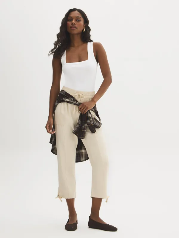 Drawstring Twill Capri Pants made by Suzy Shier