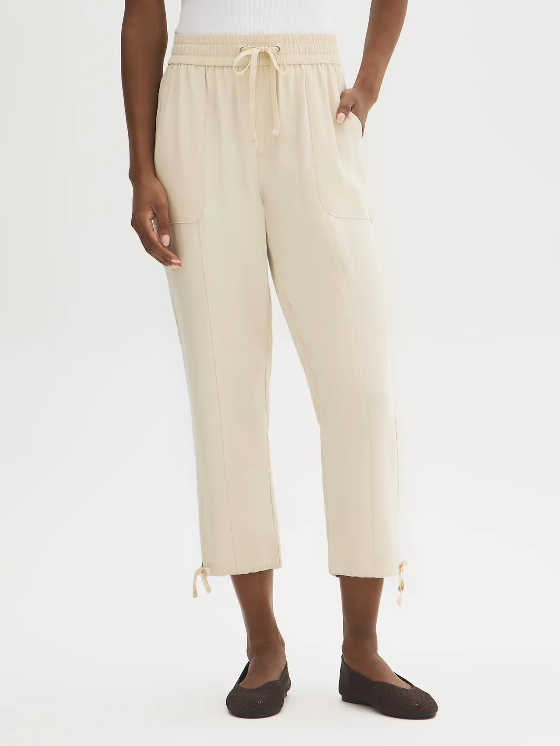 Drawstring Twill Capri Pants sold by Suzy Shier product image thumbnail 2