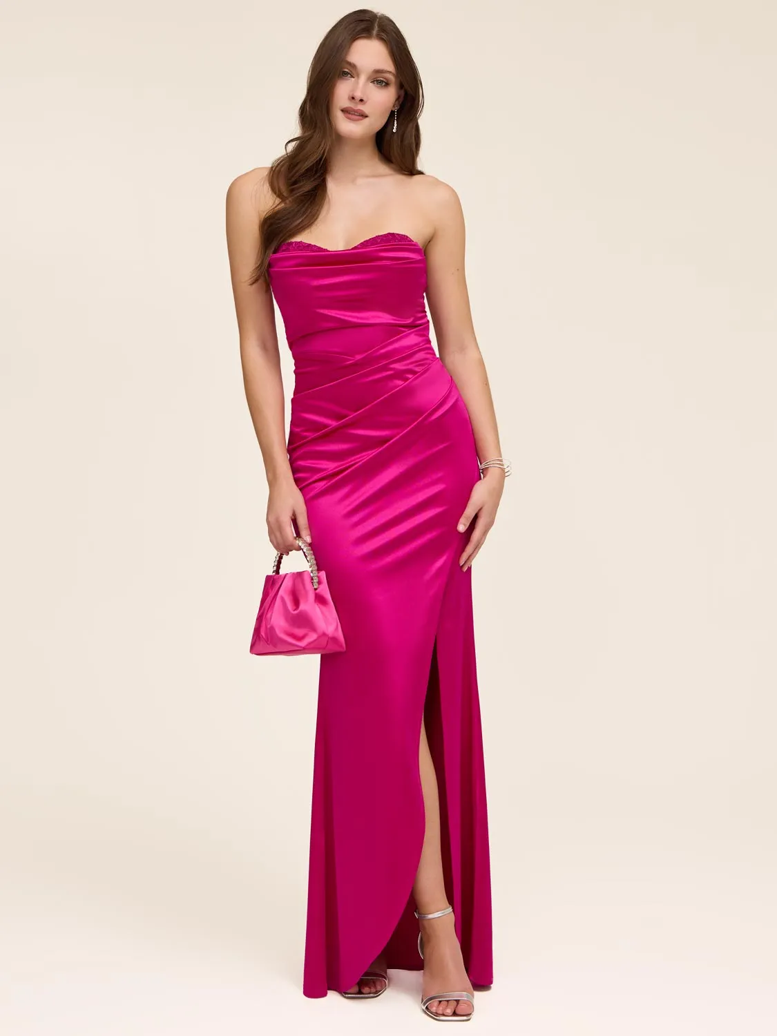Strapless Satin Gown sold by Suzy Shier