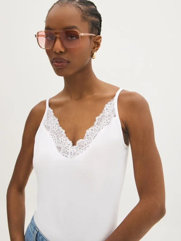 Cotton-Blend Lace-Trim Tank Top made by Suzy Shier