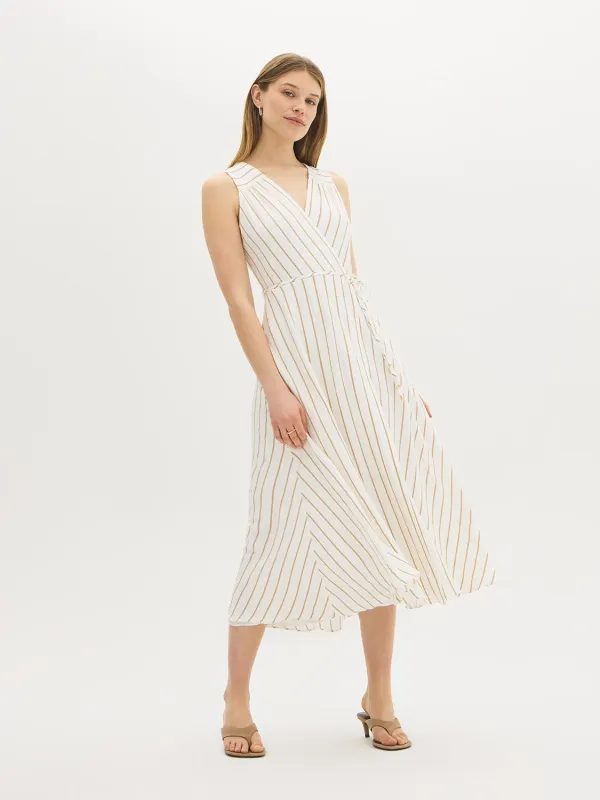 Striped Fit & Flare Midi Dress made by Suzy Shier