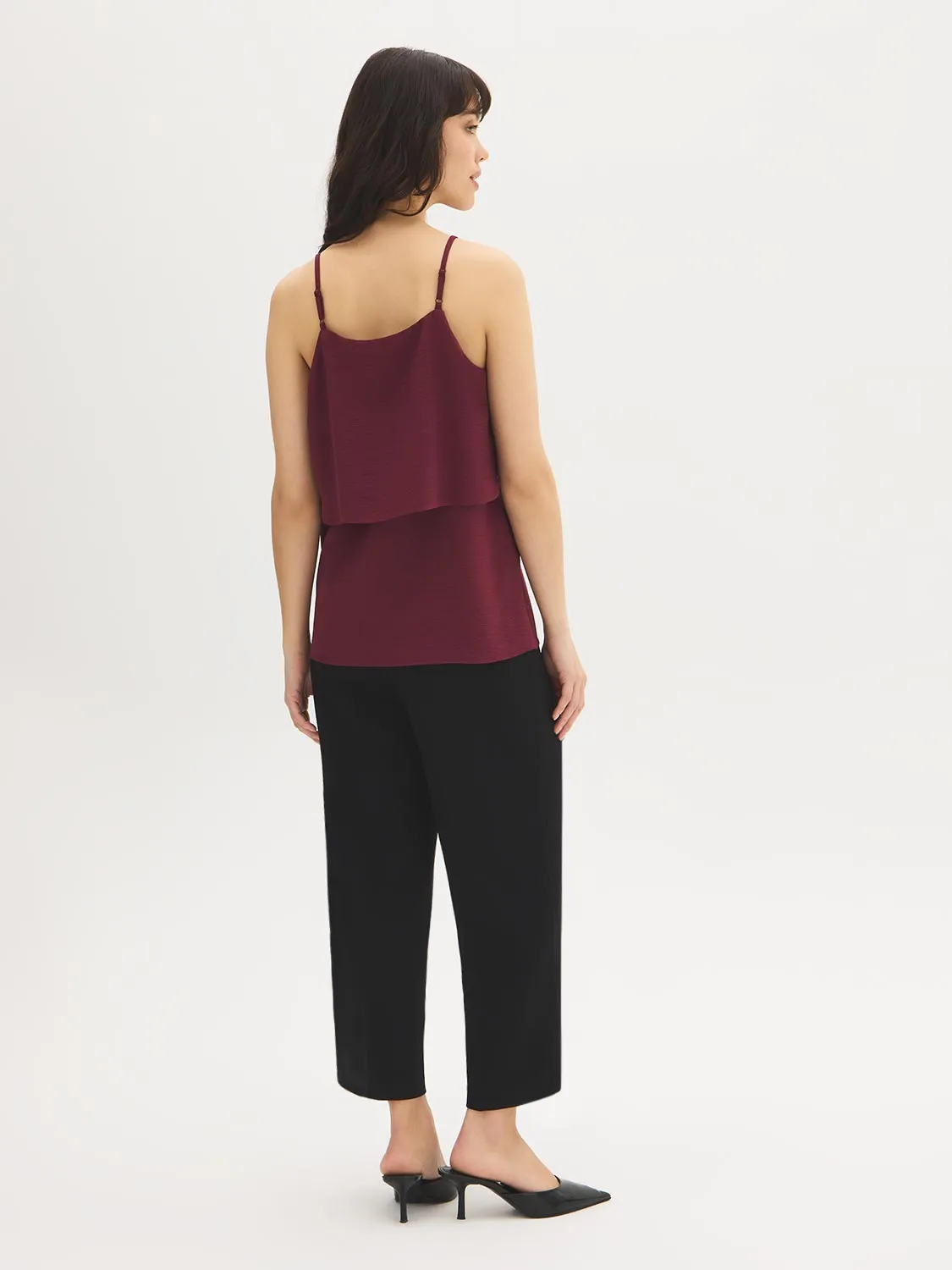 Lace Detail Crinkle Tank Top sold by Suzy Shier product image thumbnail 4