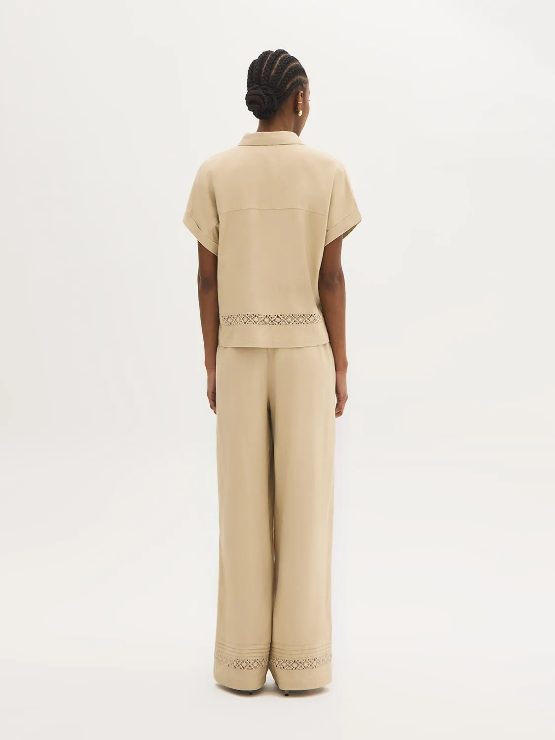 Crochet Hem Button-Front Blouse sold by Suzy Shier product image thumbnail 4