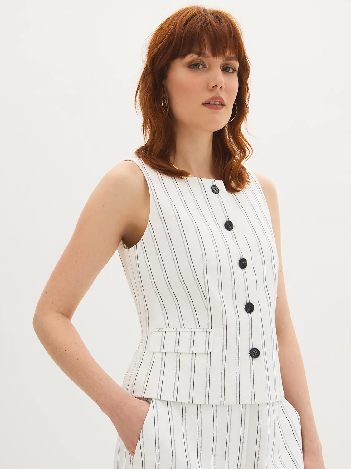 Striped Tie-Back Vest Top sold by Suzy Shier product image thumbnail 2
