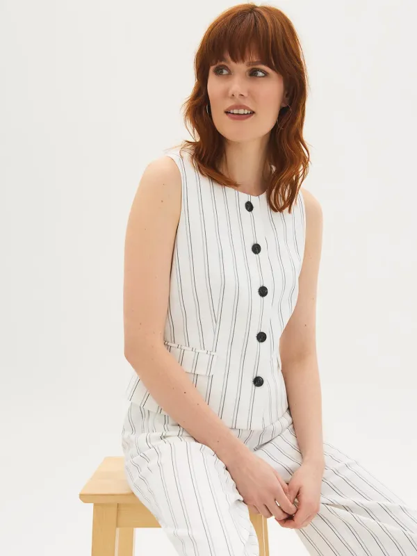Striped Tie-Back Vest Top made by Suzy Shier
