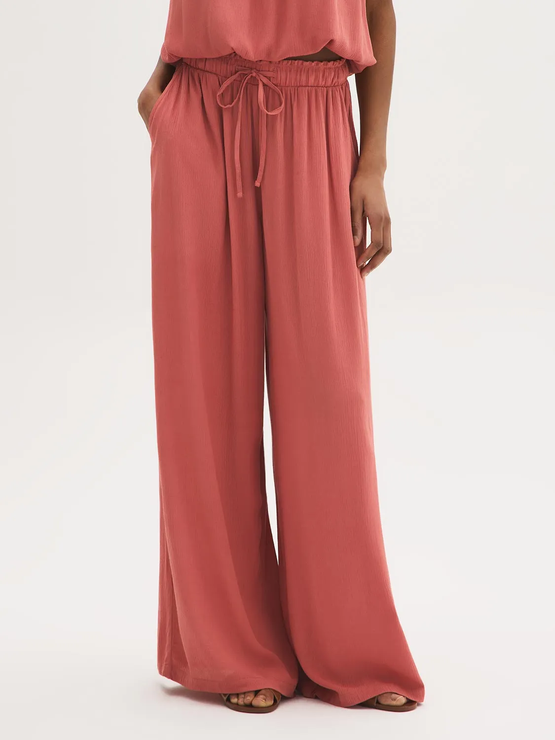 Crinkle Gauze Wide-Leg Pants sold by Suzy Shier product image thumbnail 3