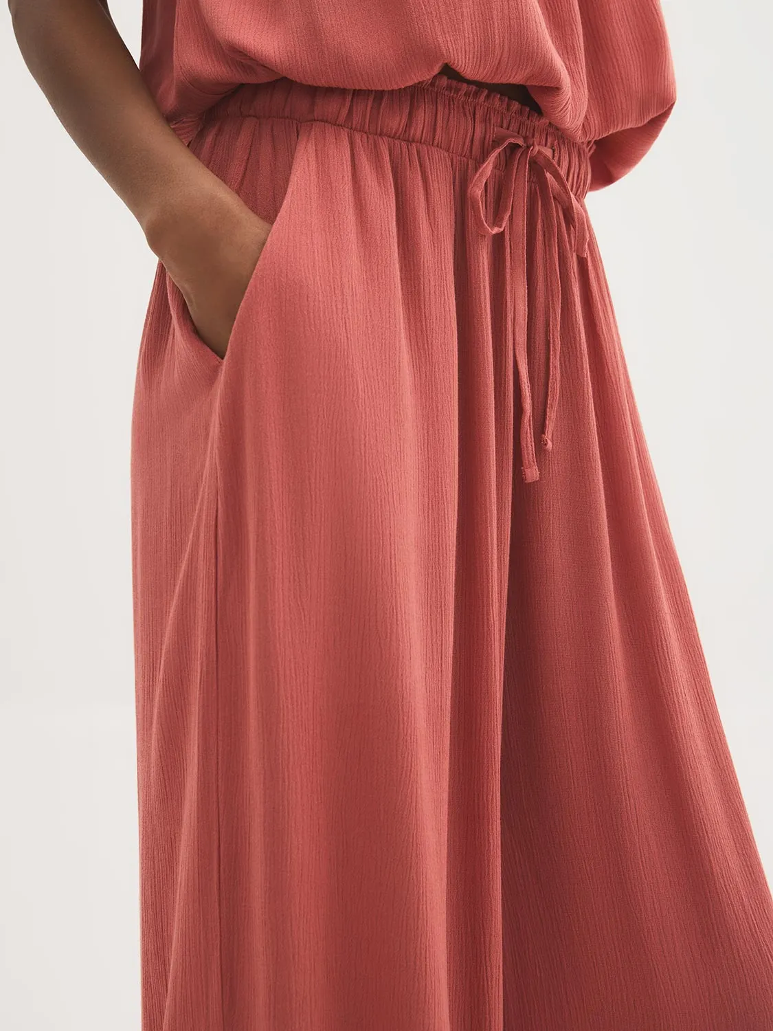 Crinkle Gauze Wide-Leg Pants sold by Suzy Shier product image thumbnail 5