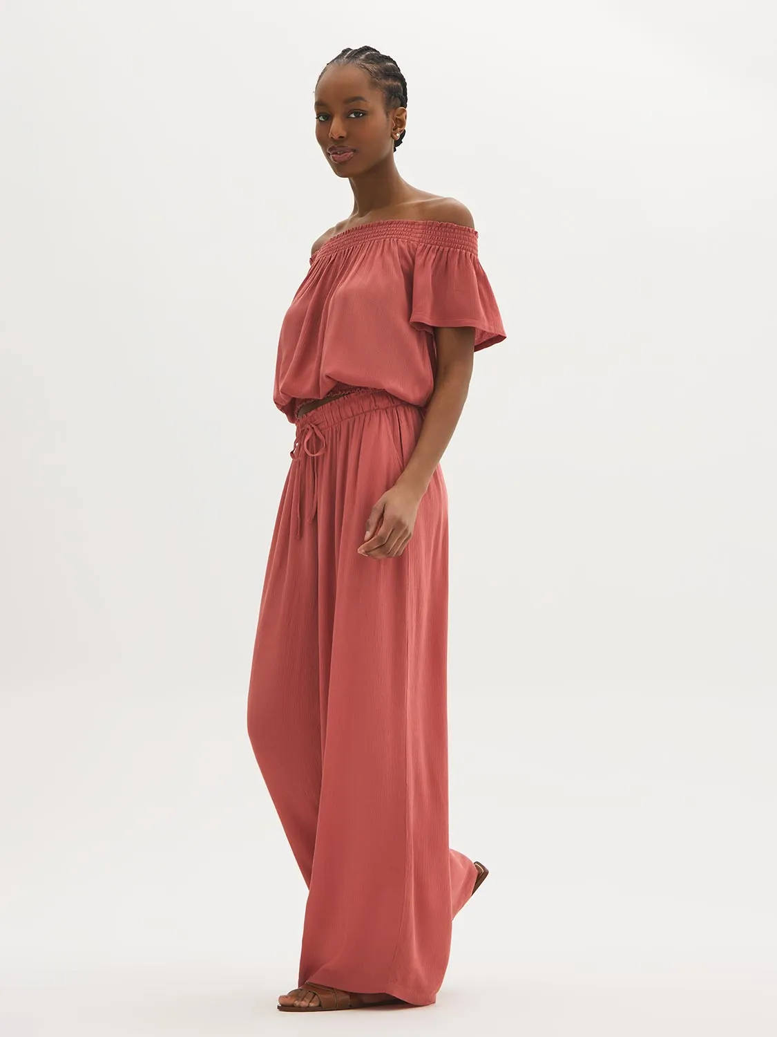 Crinkle Gauze Wide-Leg Pants sold by Suzy Shier product image thumbnail 2