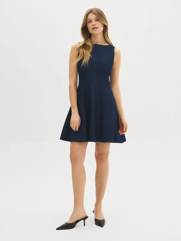 Cotton-Blend Denim Panel Dress made by Suzy Shier