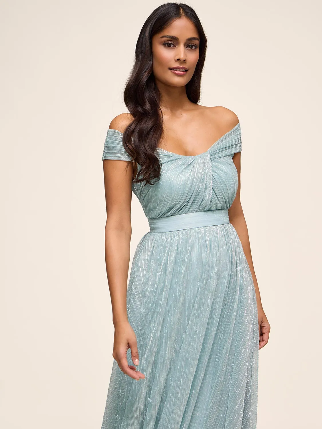 Off-The-Shoulder Metallic Gown sold by Suzy Shier product image thumbnail 2
