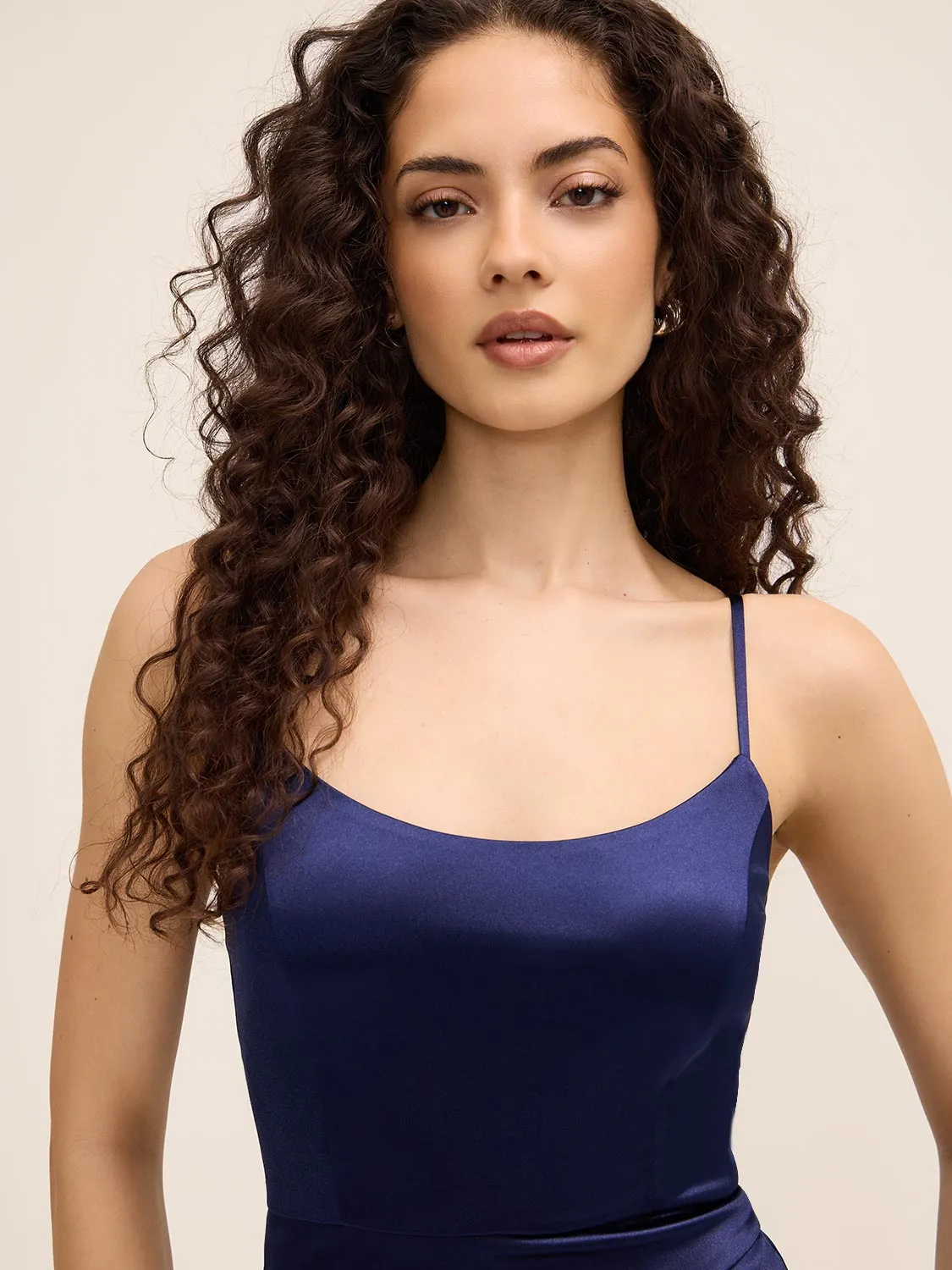 Round Neck Satin Gown sold by Suzy Shier product image thumbnail 3