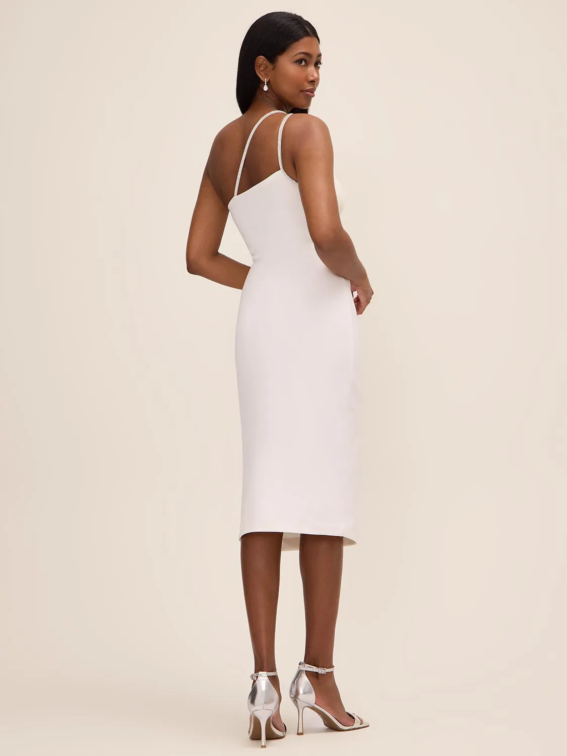 One-Shoulder Midi Dress With Rhinestone Trim sold by Suzy Shier product image thumbnail 2