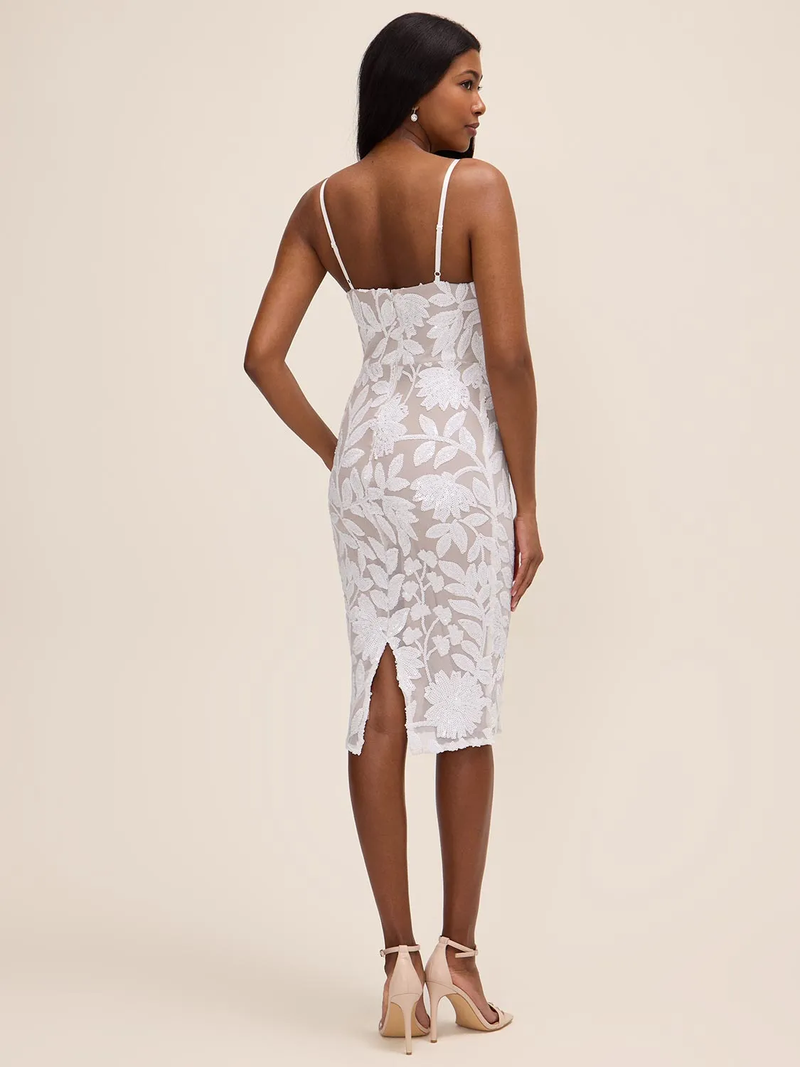 Sequin Floral Midi Dress sold by Suzy Shier product image thumbnail 4