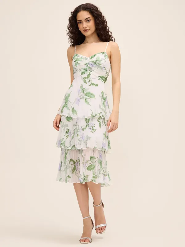Tiered Floral Midi Dress made by Suzy Shier