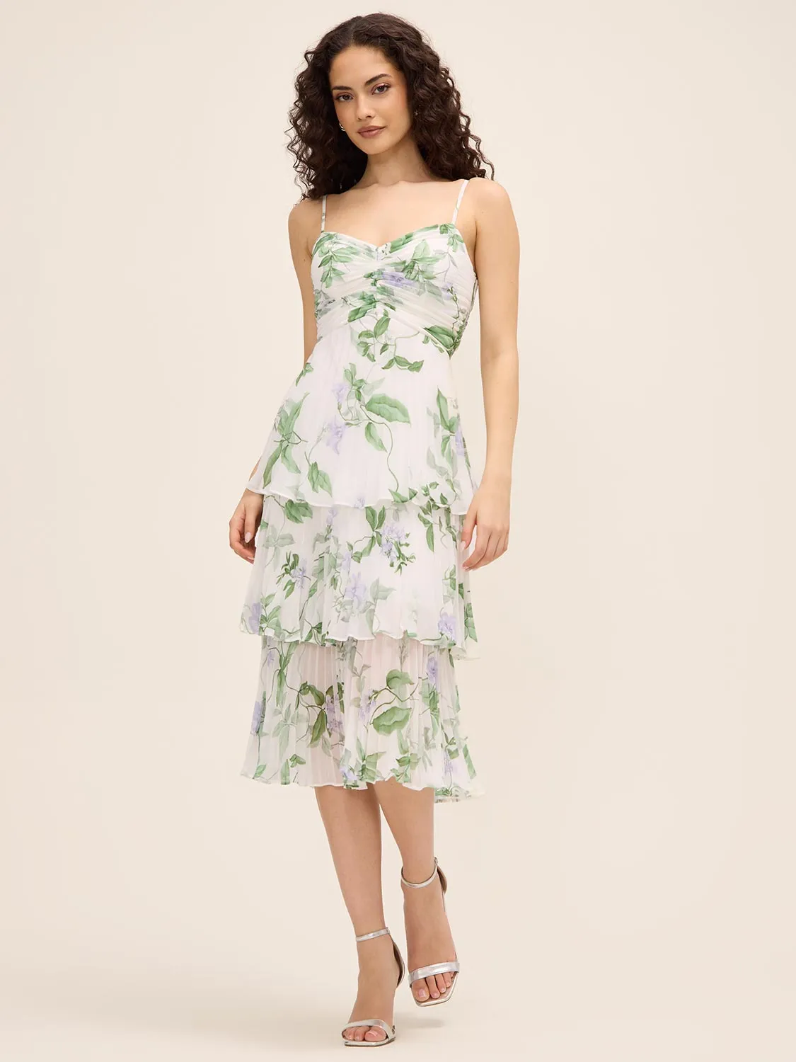 Tiered Floral Midi Dress sold by Suzy Shier
