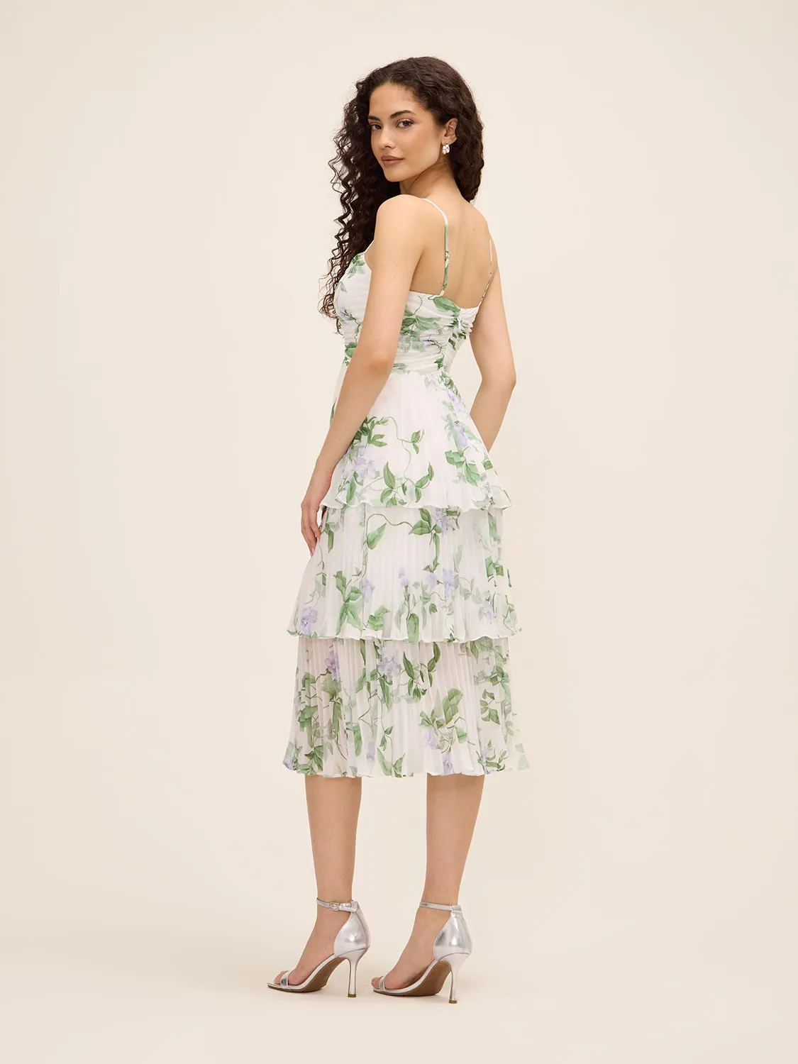 Tiered Floral Midi Dress sold by Suzy Shier product image thumbnail 4