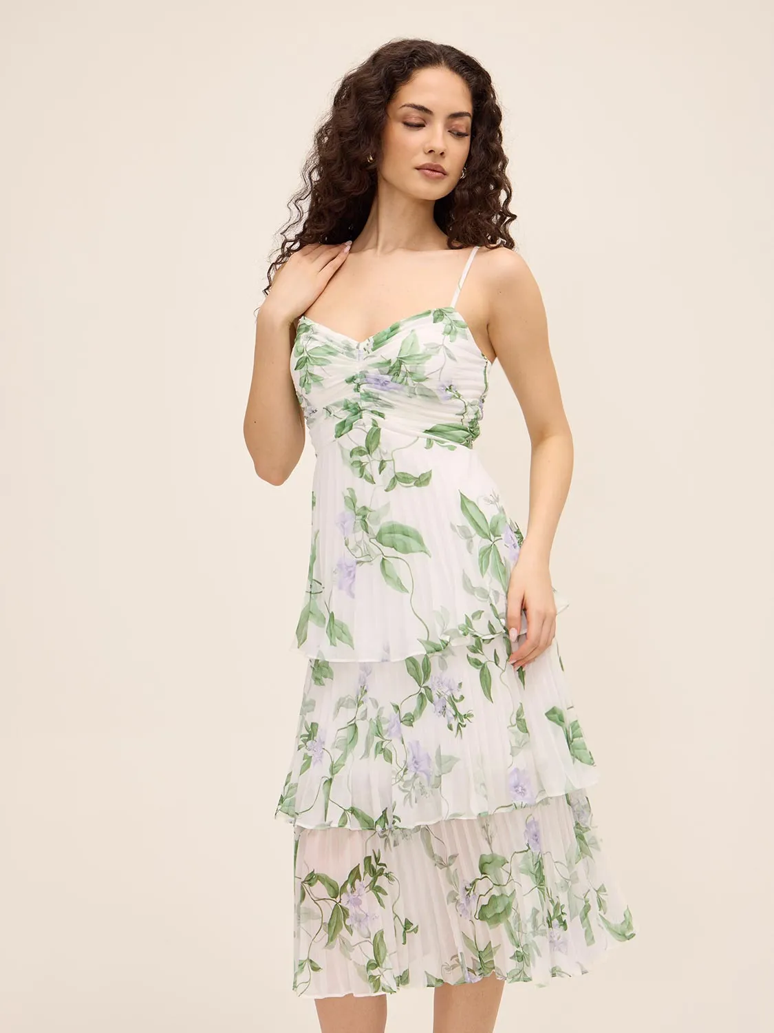 Tiered Floral Midi Dress sold by Suzy Shier product image thumbnail 3